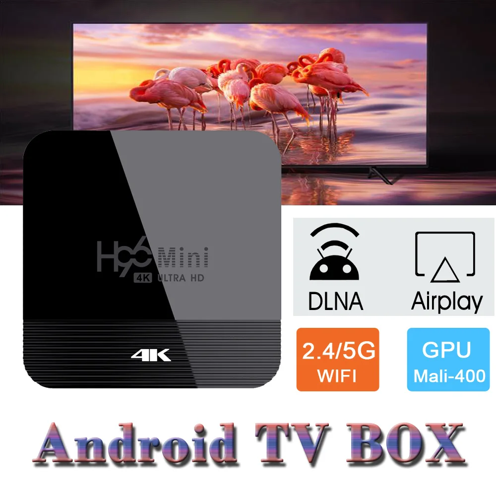 Android 9,0 ТВ приставка H96 мини Rockchip RK3228 2 Гб ОЗУ 16 Гб H.265 4K 60fps Google Store Netflix Youtube H96mini 1G 8G телеприставка