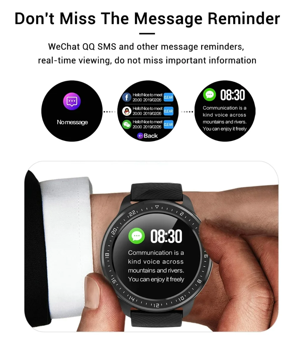 2020 New Smart Watch IP67 Waterproof Heart Rate Blood Pressure Monitoring LEMFO Smartwatch Fitness Tracker for Men Women Gift