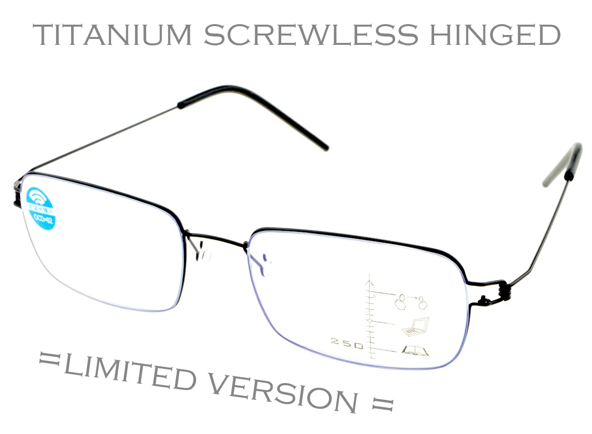 

CLARA VIDA Limited!! Screwless Titanium Alloy Manual Made High End Prorgessive Multifocal Progresiva Reading Glasses +1 to +4