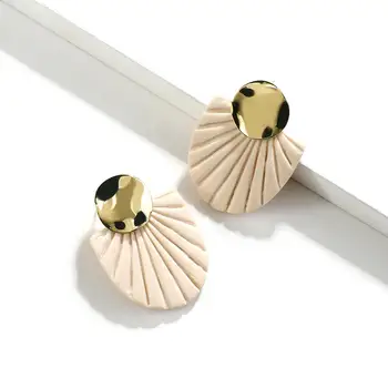 

AENSOA Simple Japanese Korean Handmade Polymer Clay Drop Earrings Solid Soft Clay Women Girl Earrings Accessories Party Jewelry