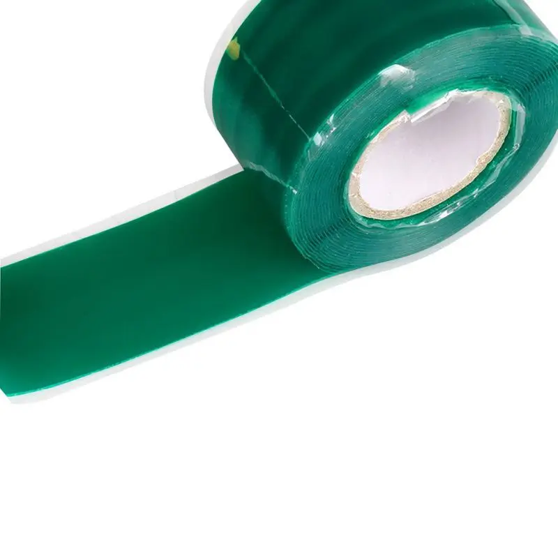 Новинка, 1 шт., 3 м, водостойкая силиконовая лента для ремонта, склеивающая, спасательная, самосплавляющаяся, провод, шланг, черный, распродажа, прозрачная пленка - Цвет: green