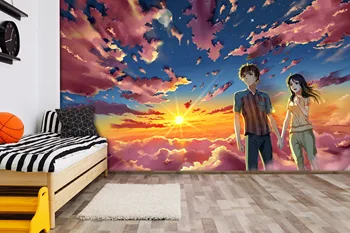 

[Self-Adhesive] 3D Your Name 795 Japan Anime Wall Paper mural Wall Print Decal Wall Murals Belly