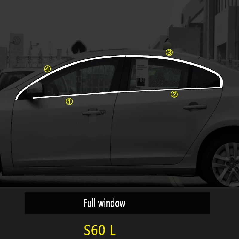 

For Volvo XC60 XC40 S60L V40 window bright bar original stainless steel XC60 XC40 S60L V40 car window trim