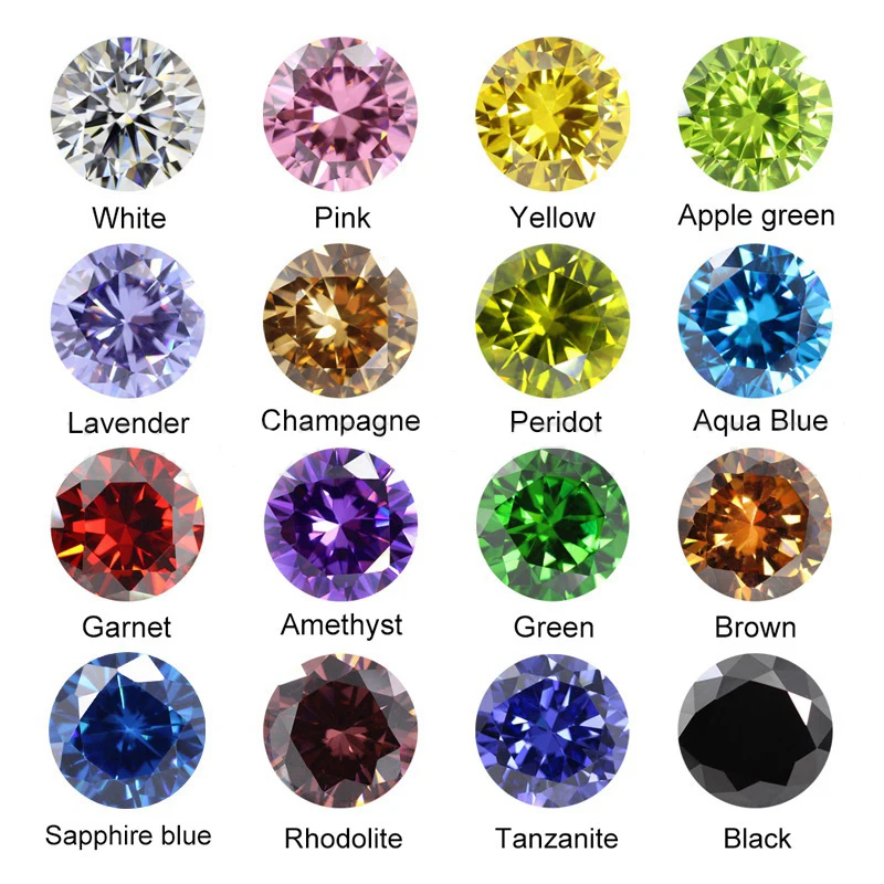 

Cubic Zirconia Stone Multicolor Round Shape Brilliant Cut Loose CZ Stones AAAAA Synthetic Gems Beads For Jewelry Making 0.8~12mm