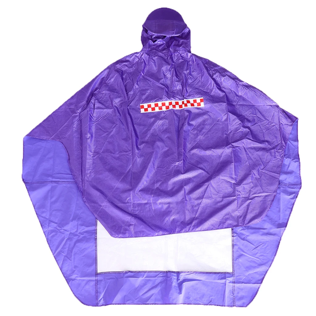 Cycling Bicycle Bike Raincoat Rain Cape Poncho Cloth Rainproof Purple