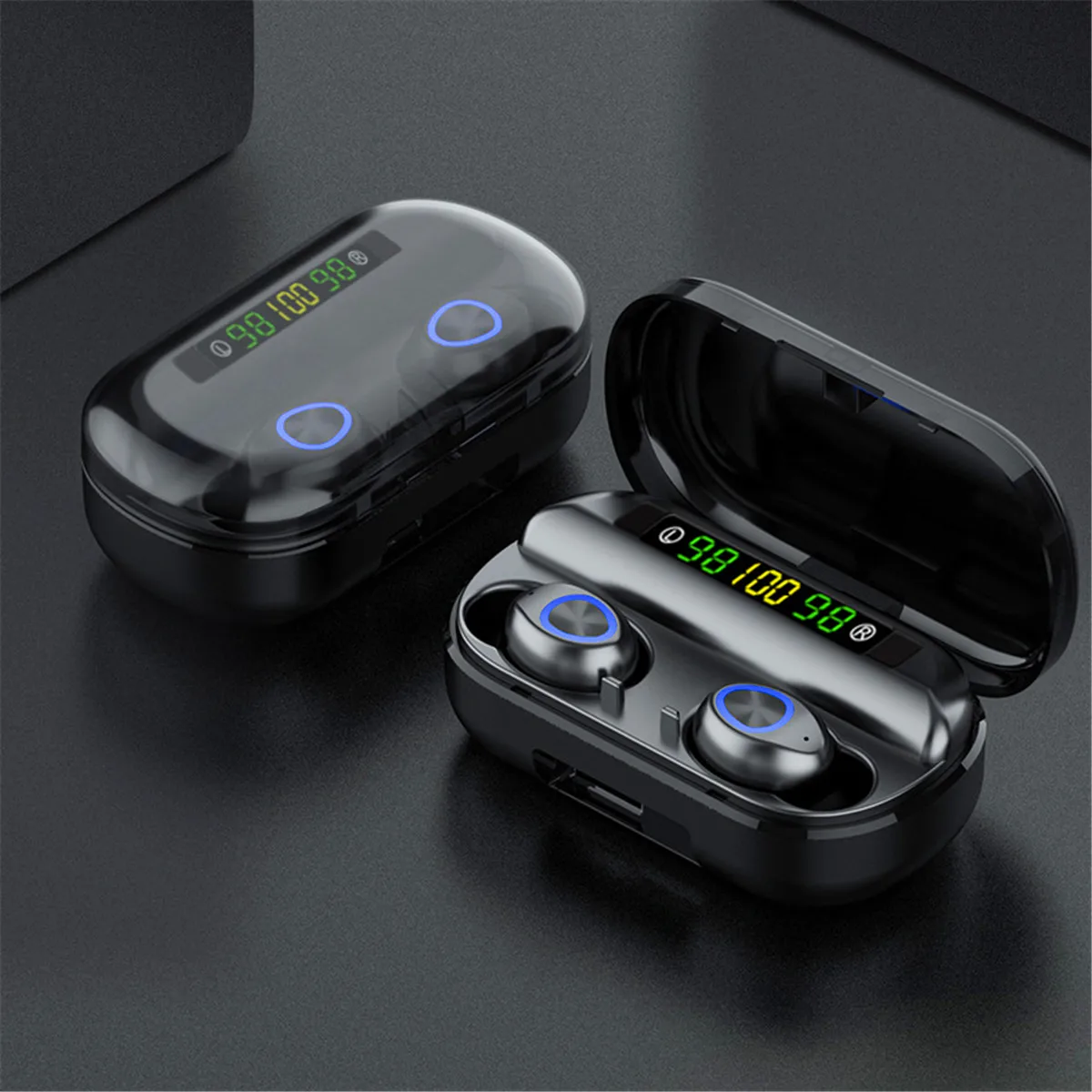 TWS 4000 мАч v5.0 bluetooth стерео беспроводные наушники водонепроницаемые наушники с 3 светодиодный дисплей спортивные беспроводные наушники
