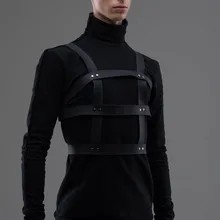 Модный мужской кожаный сексуальный ремень панк ночной клуб жгут бондаж гей панк тело грудь Фетиш гей БДСМ Клубная одежда готический корсет клетка