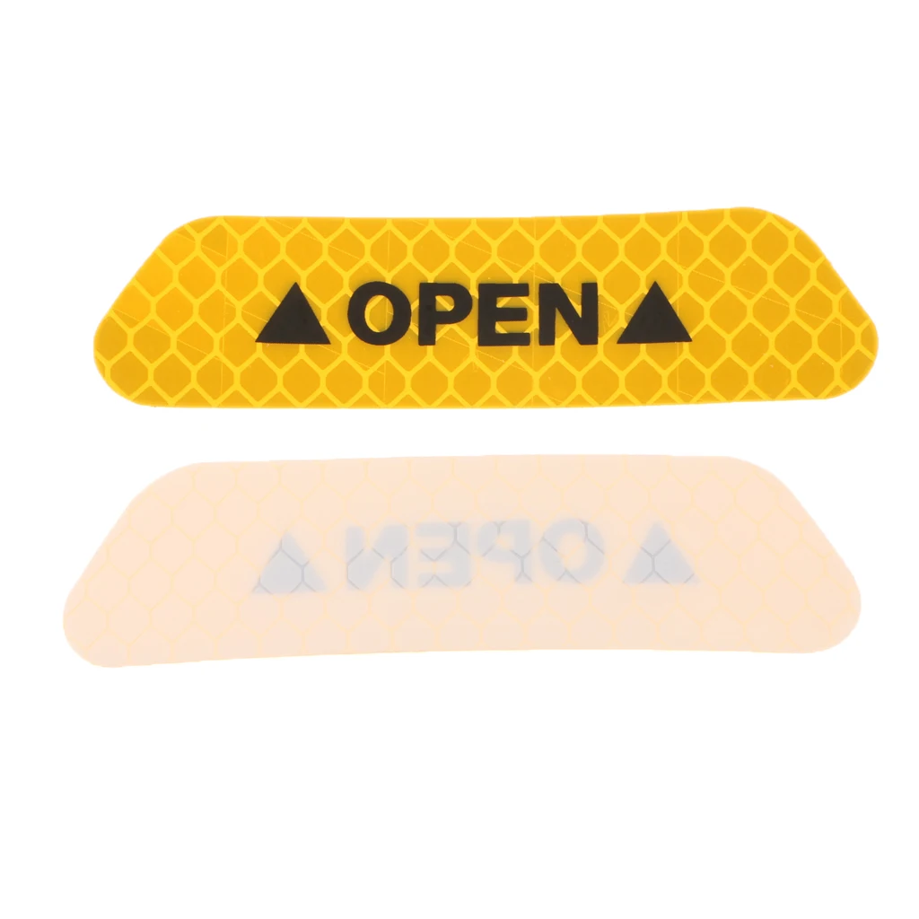 4 Pieces Car Door Open Sticker Reflective Safety Warning Auto Decal Film Easy to Clean 93*25mm 