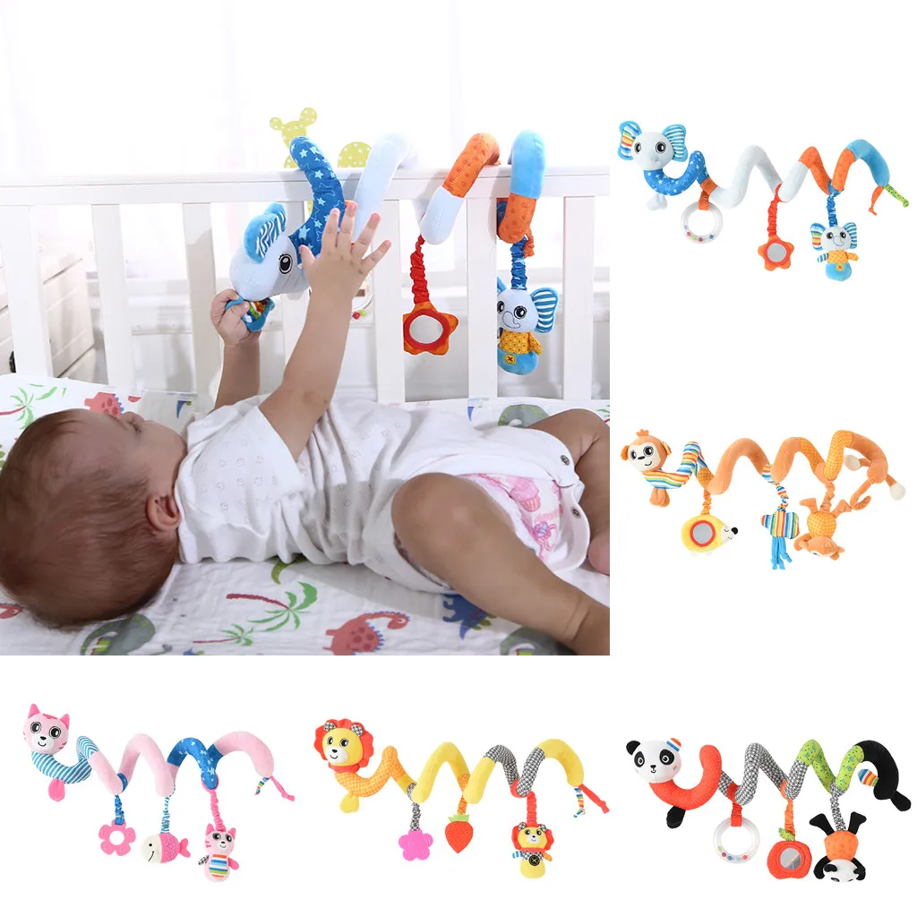 Детские Мультяшные коляски и кровать, спиральная коляска, Висячие развивающие игрушки, мягкие игрушки, мобильная Детская плюшевая игрушка