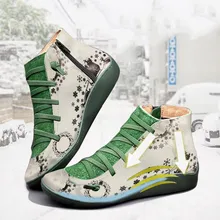 SAGACE/Женские повседневные кожаные ботинки на шнуровке в стиле ретро на плоской подошве; ботинки с круглым носком на молнии сбоку; Простые и стильные ботинки на молнии