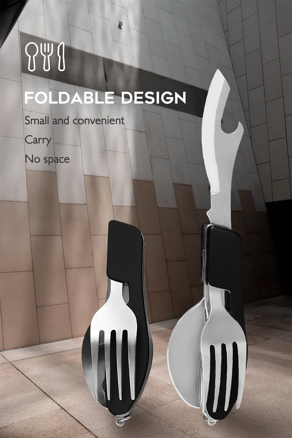 Sowoll цельная съемная структура уличная посуда с нож ложка Вилка открывалка для бутылок 4 цвета портативные кухонные инструменты