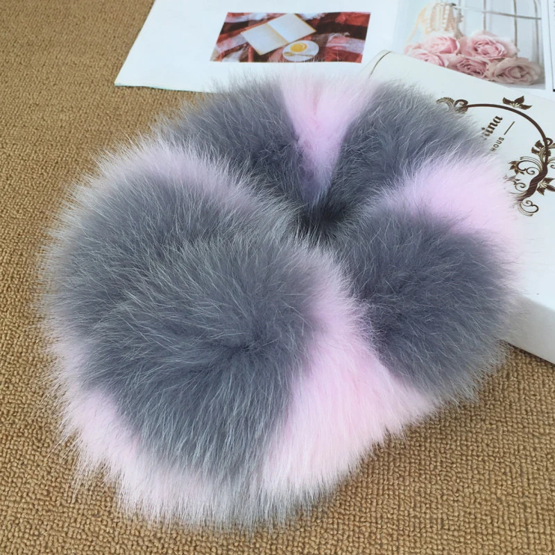 grey pink Женские супер теплые наушники из лисьего меха, меховые ушанки из меха енота/лисы, ушные муфты для девочек, Россия, мягкие ушные вкладыши для снежного спорта - Цвет: grey pink