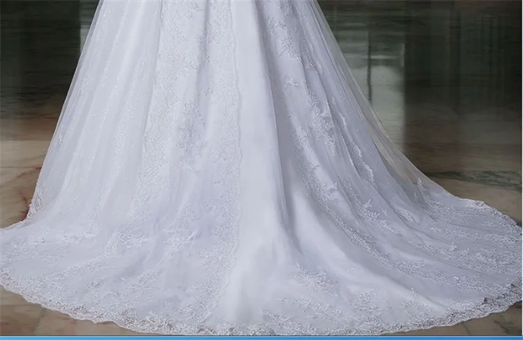 Vestido de novia/свадебные платья; кружевное свадебное платье принцессы на молнии с коротким рукавом и бантом на поясе со шлейфом;