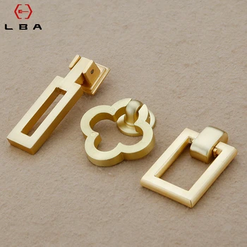 

LBA Chinese Imitation Copper Brushed Drawer Flush Hardware Door Handle Zinc Alloy Decorative Furniture Bedroom Push Pull Handles