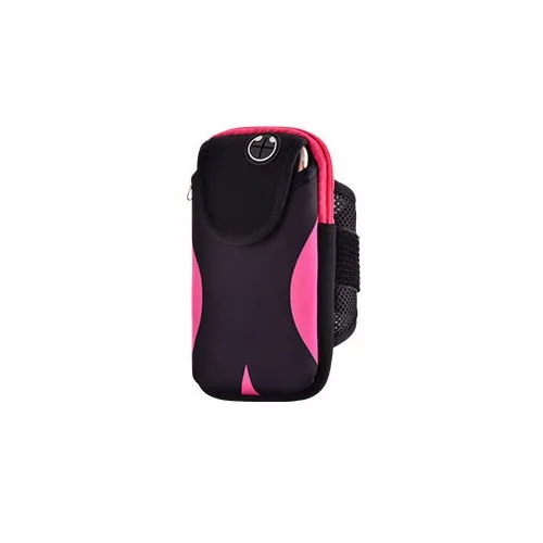 pink black Спортивный нарукавник для бега, чехол для наручных ремней, сумка для iPhone 5, 6, 7 plus, для samsung, универсальный телефон 5," или ниже - Цвет: pink black