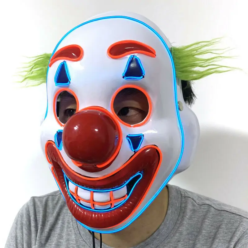 Halloween Horror Sorcerer Clown Mask for Masquerade Halloween Party Latex Full Face Mask Escape Dress Up Party Mask for Adult