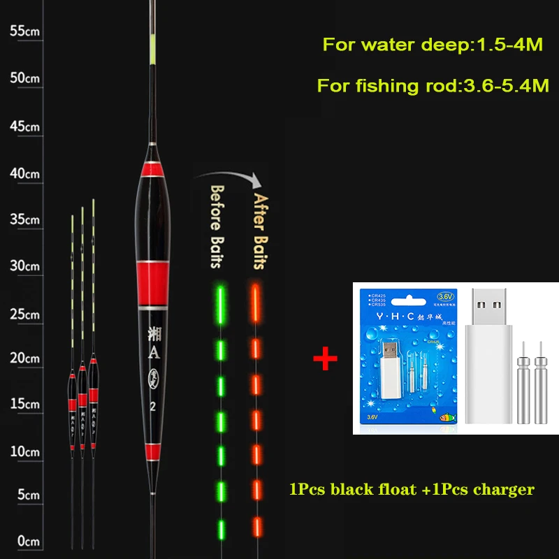 Luminous Smart LED Fishing Float High Sensitivity Alarm Fish Bite Color Change Electronic Buoy Fish Floating Bobber Stick CR425 - Цвет: Красный