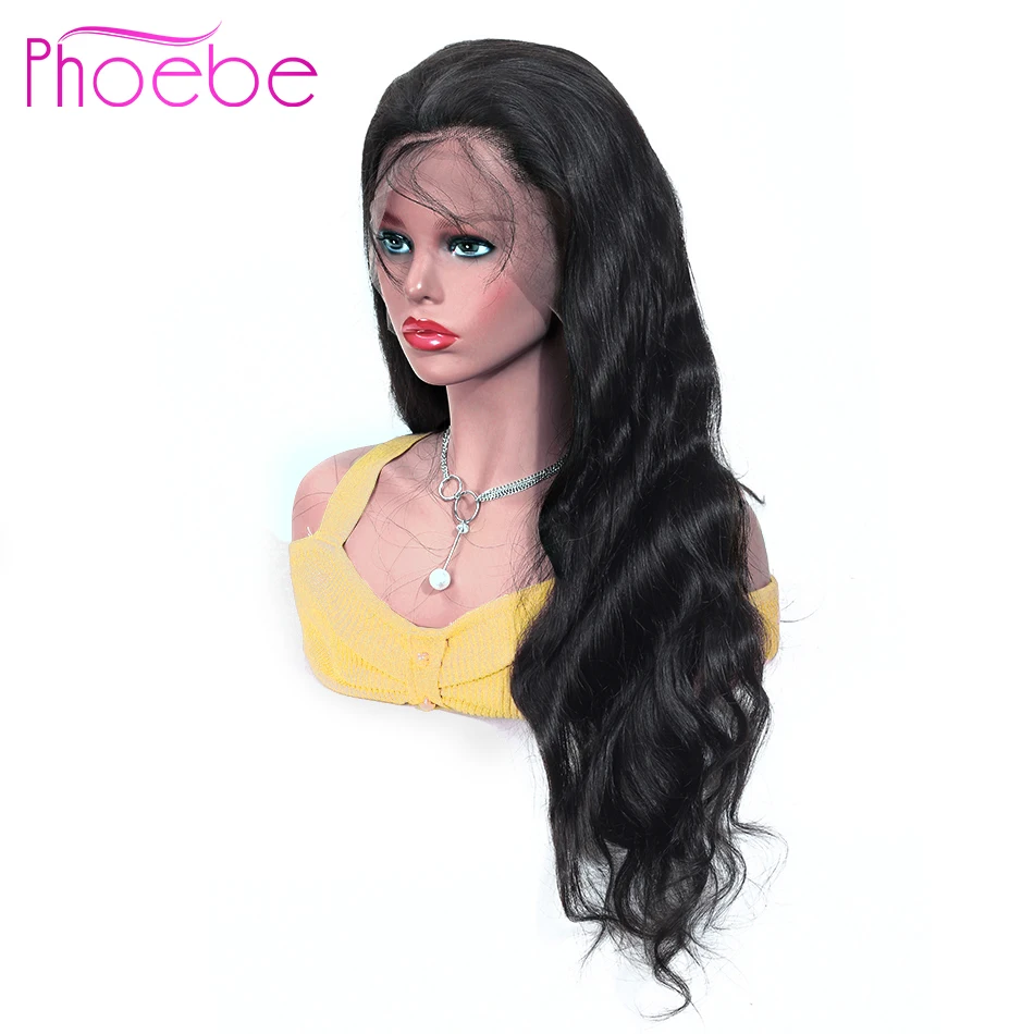 Phoebe 13x4 фронтальные человеческие волосы парики предварительно выщипанные для