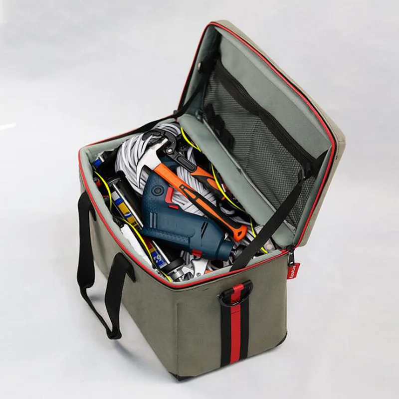 Портативная сумка для инструментов, многофункциональная сумка на плечо, ремонтная сумка электрика для хранения инструментов, водонепроницаемая сумка из ткани Оксфорд на ремне