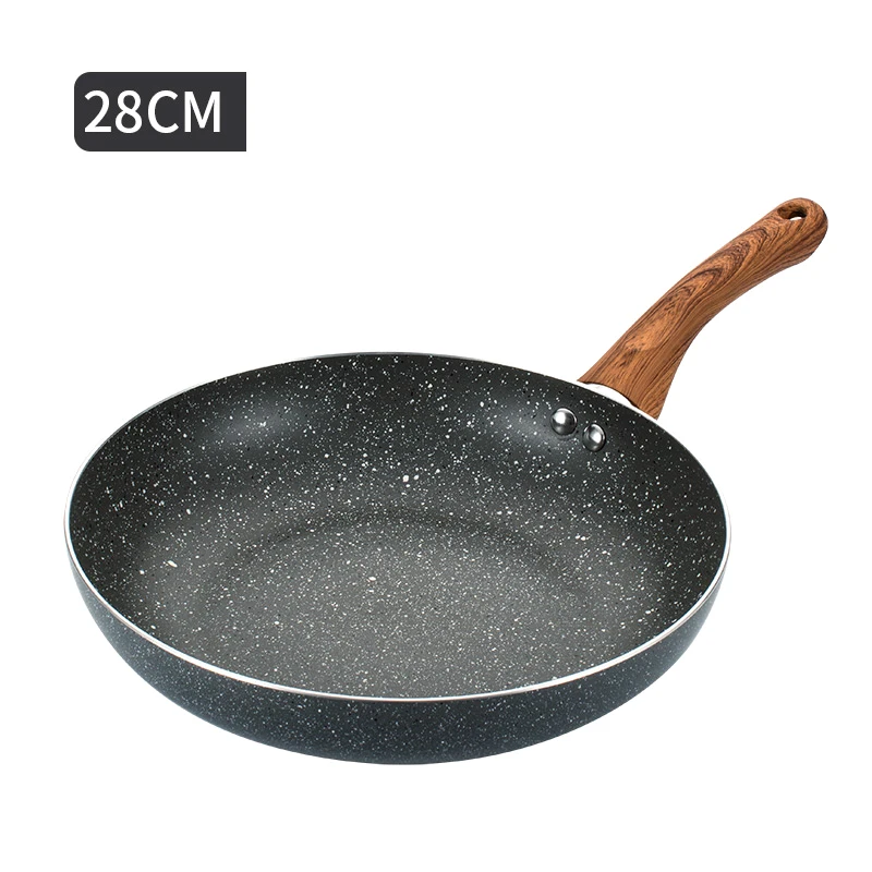 28cm Антипригарное покрытие утолщение из медицинского камня сковородка для жарки 24/26/28 см многоцелевой блин Стейк Пан нет дыма Применение для газовая, индукционная плита - Color: 28cm