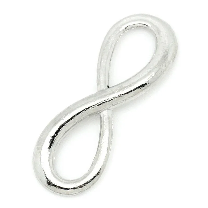 Zinc metal alloy Connectors Findings Infinity Symbol silver color 24mm(1") x 8mm( 3/8") 20 PCs new | Украшения и