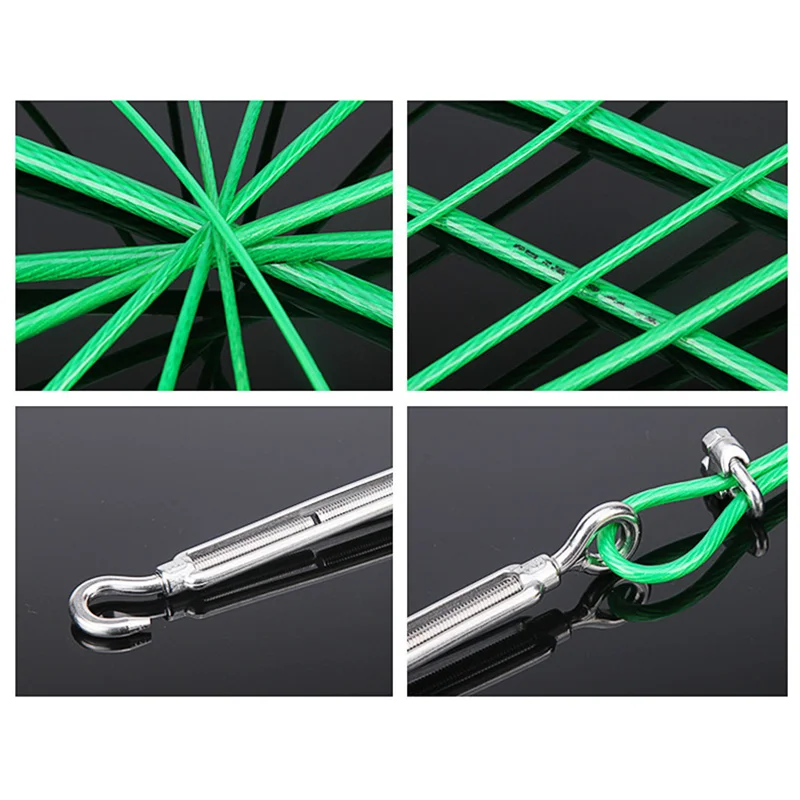 100 Meters Vinyl Coated Steel Wire Rope Cable 2pcs Clamp Rustproof String Light Hanging Clothesline Grape Rack Shed