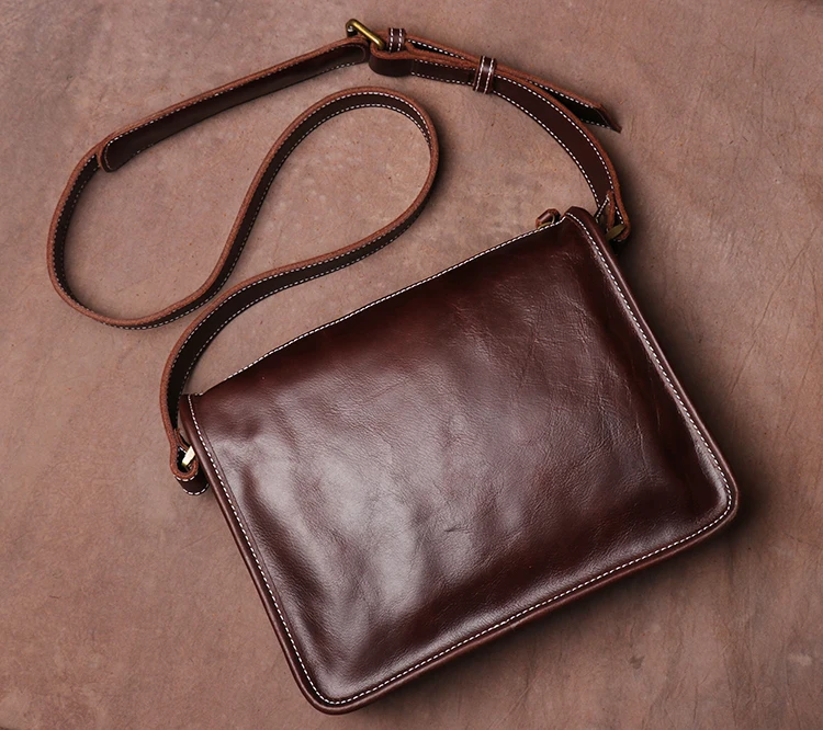 NUPUGOO genuine leather for man crazy horse bag cross section briefcase business Vintage shoulder crossbody messenger Bags