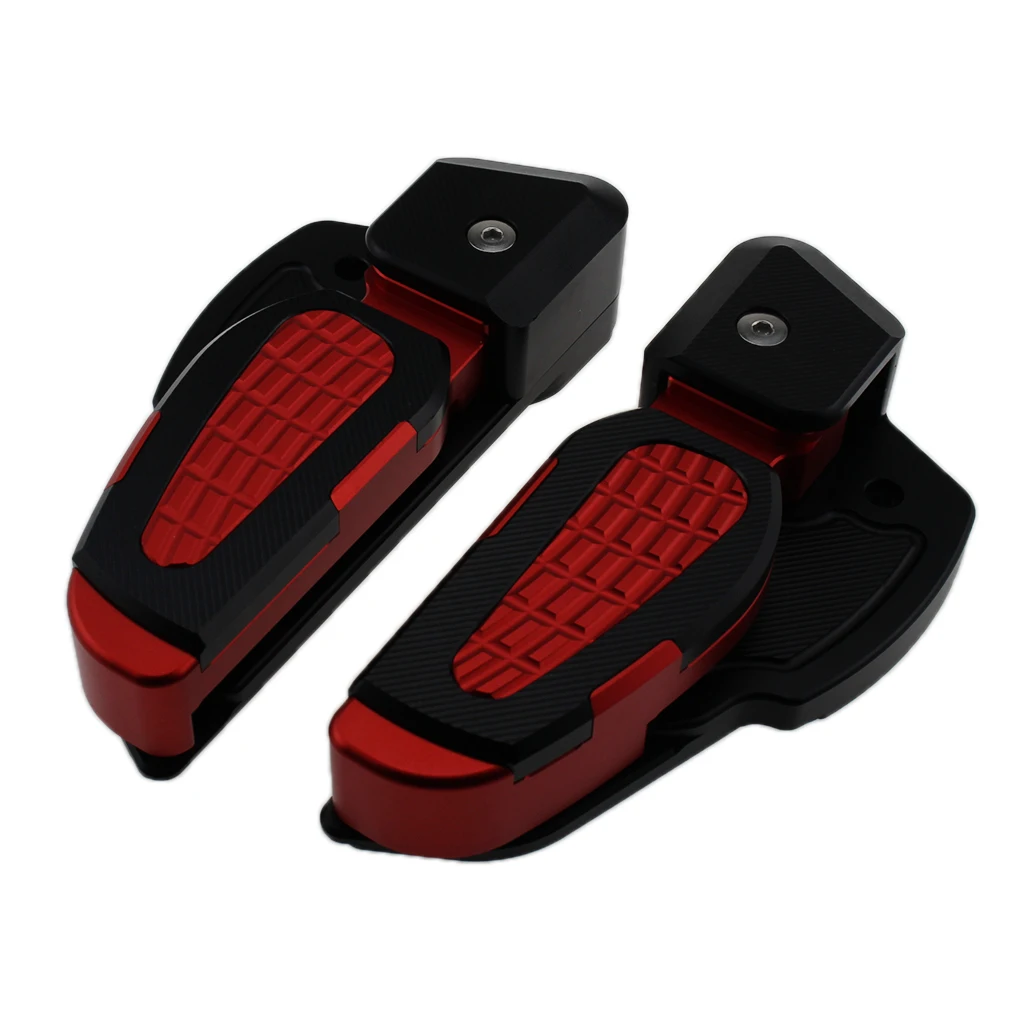 1 Pair Rear Passenger Footpegs Foldable Pedals Floorboards Rest Pegs Fit for Vespa Primavera 125 150 Sprint 125 150 3vie - Цвет: Red 170X50mm Foldin