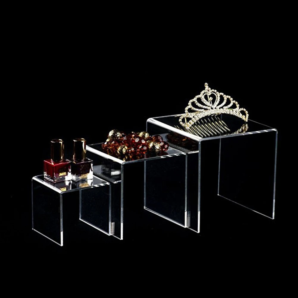  Set Of 6 Acrylic Riser Jewerly Display Home Universal Wedding Cake Stand Showcase Detachable Table 