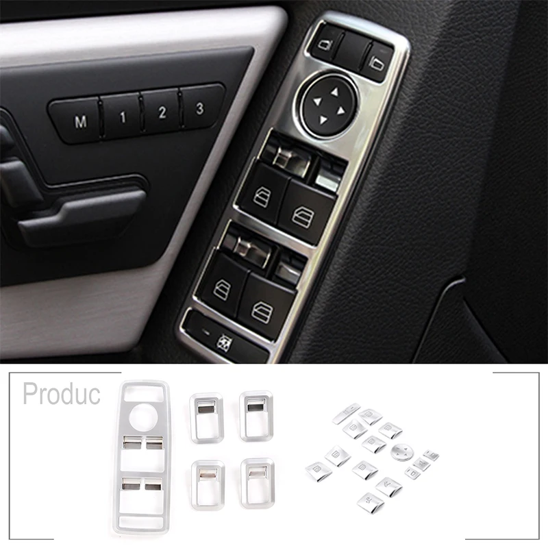 

ABS Chrome Glass Window Lift Button Decoration for Mercedes Benz A/B/C(W204)/E(W212)/GLA/CLA/GLK/GL/ML/GLE