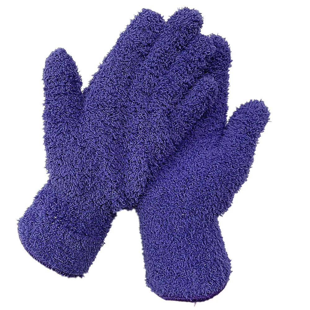 1 Par Car Wash Microfiber Dust Gloves Coral Fleece Gloves Cleaning Housework Absorbent guantes de lavado de autos