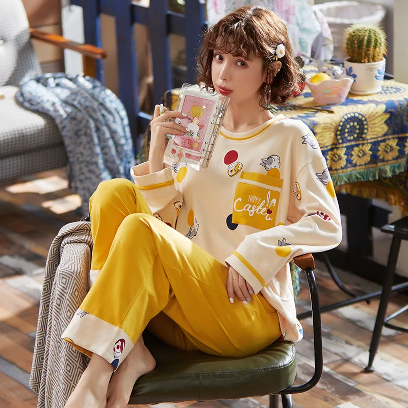 

X4833 # Color Rabbit Pullover LZ Long Sleeve Korean-style Sweet Pajamas Tracksuit Piece Series