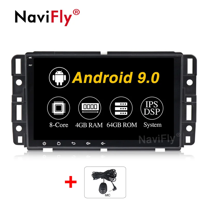 NaviFly Android 9 автомобиль радио мультимедиа плеер для Chevrolet пригородный Тахо Impala Buick Enclave молоток GMC с Автоматическое радио GPS - Цвет: 4GB-64GB-8 Core