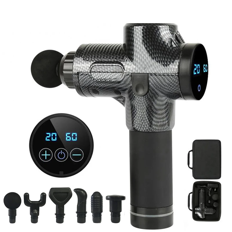 

LCD Display Electric Muscle Massage Gun Fitness Exercise Deep Tissue Muscle Relaxation Massager Gun Therapy Training Pain Relief