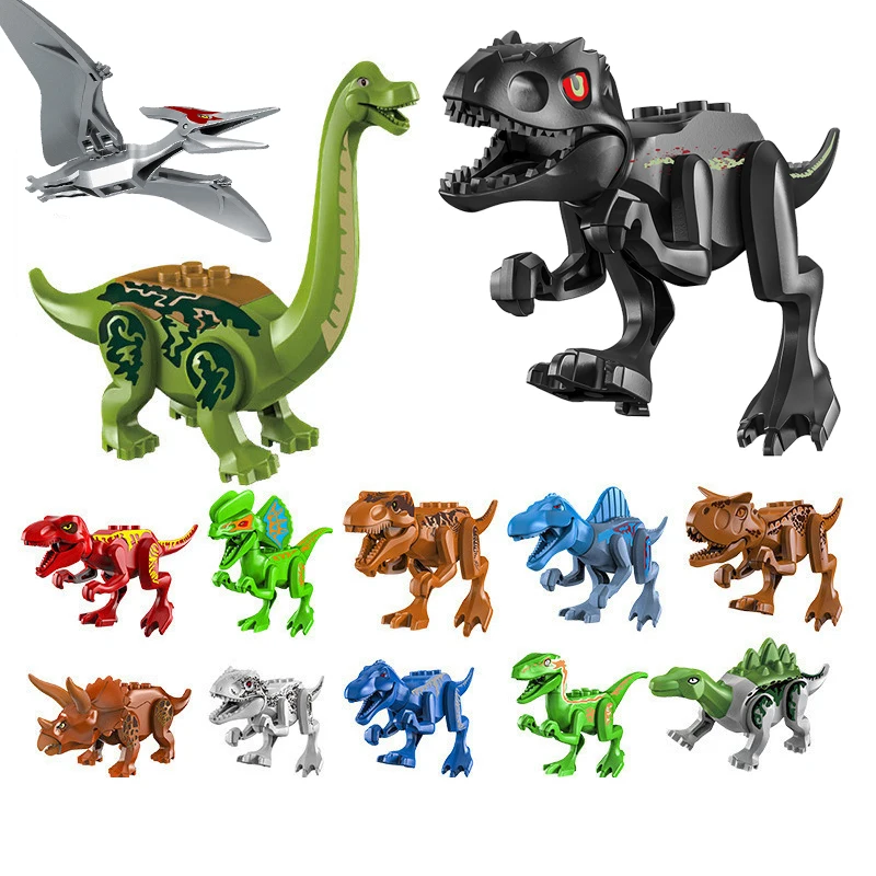 Jurassic Dinosaur Park Indominus Rex DIY Blocks Dinosaurs Tyrannosaurus Rex Models Building Block Kids Toys Creator Animals