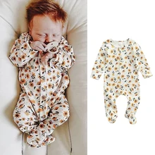 Kids Baby Floral Rompers for Autumn Long Sleeve Cotton Girls Jumpsuits Infants Children Clothes