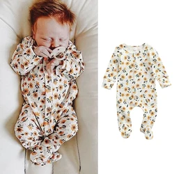 Kids Baby Floral Rompers for Autumn Long Sleeve Cotton Girls Jumpsuits Infants Children Clothes