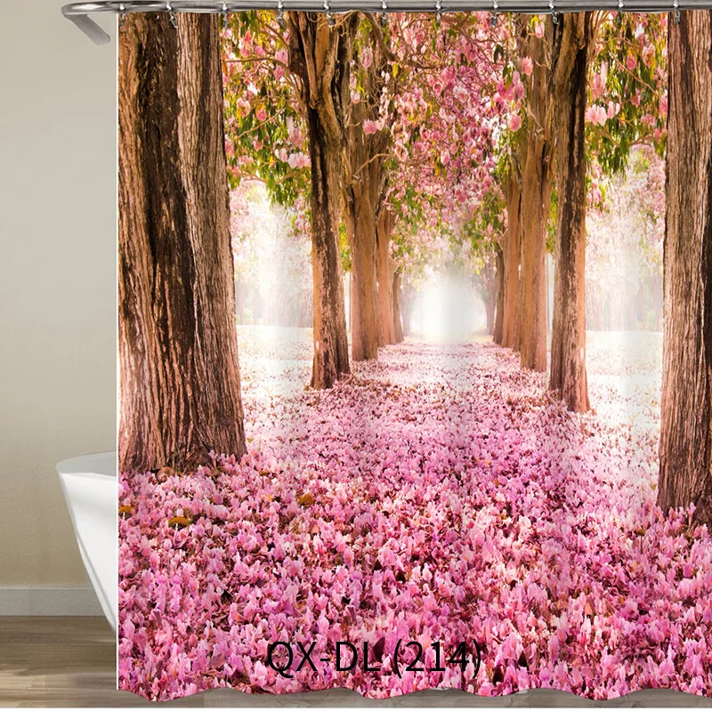 Electricity Supplier for Water Bamboo Digital Printing Customizable Shower Curtain Waterproof Mould Proof Color Realistic Hot Sa