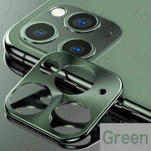 Green Для iPhone 11 6," /11 Pro 5,8"/XI Pro Max 6," задняя крышка для камеры алюминиевый сплав кольцевой чехол Защита задняя линза металлический круг - Цвет: Green