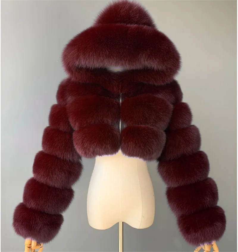 2020 Winter New Natural Fox Fur Coat Warm Short
