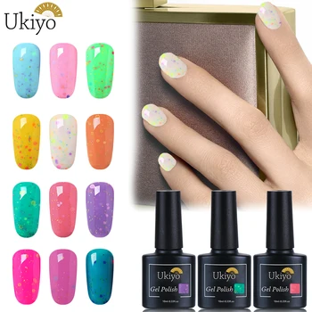 

Ukiyo 10ml Cheese Candy Gel Nail Polish Soak Off UV LED Nail Art Gel Polish Semi Permanent Hybrid Varnish Enamel Lacquer Nails