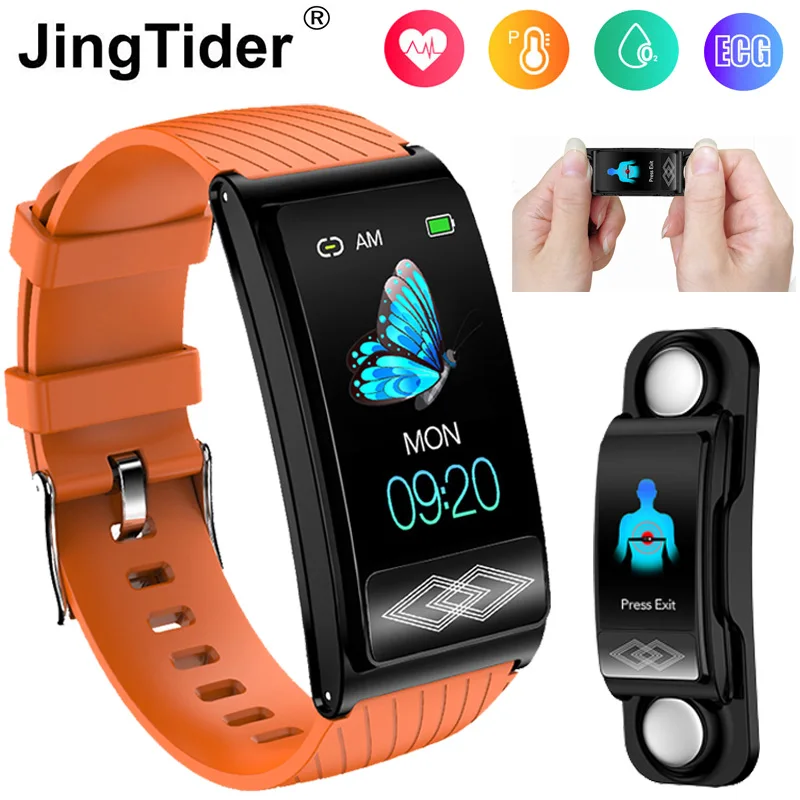 

JingTider P10 ECG Monitor Smart Bracelet Heart Rate Blood Pressure Oxygen Monitor Wristband SPO2 HRV IP67 Waterproof Smart Watch