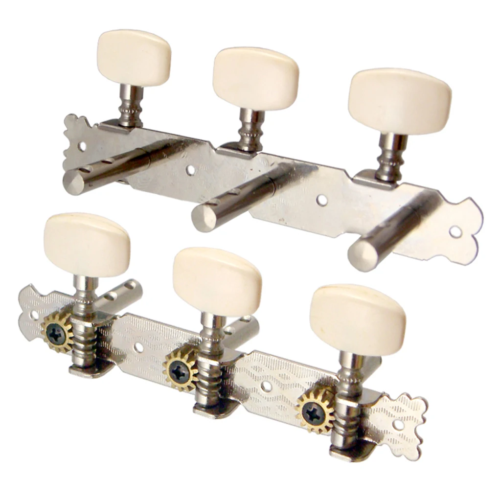 2pcs Acoustic Guitar Tuning Pegs Machine Heads Tuners 3R3L With Cream Button