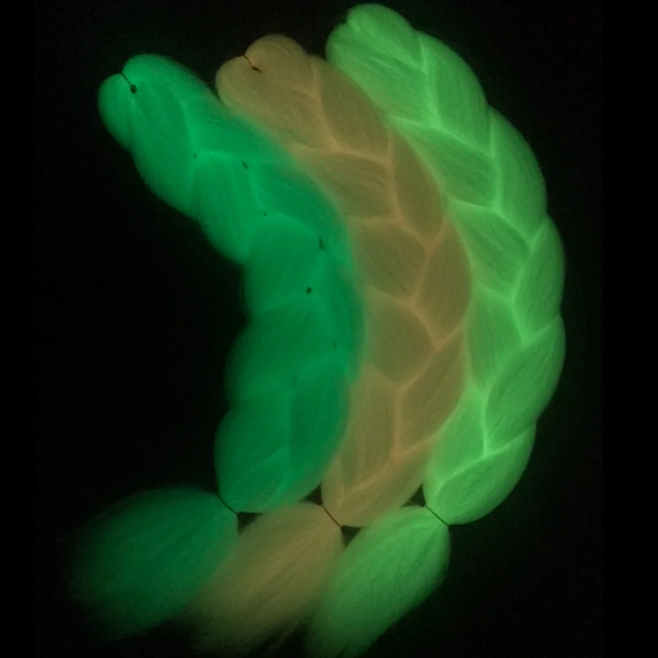 

ELEGANT MUSES 24inch 100g 5colors florescent light braiding hair glowing synthetic jumbo braids shining hair in the darkness