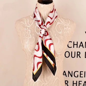 

2020 Spring new wave pattern Satin square Hairband hijab cool shawl ladies foulard femme headband hair bufanda mujer shawl