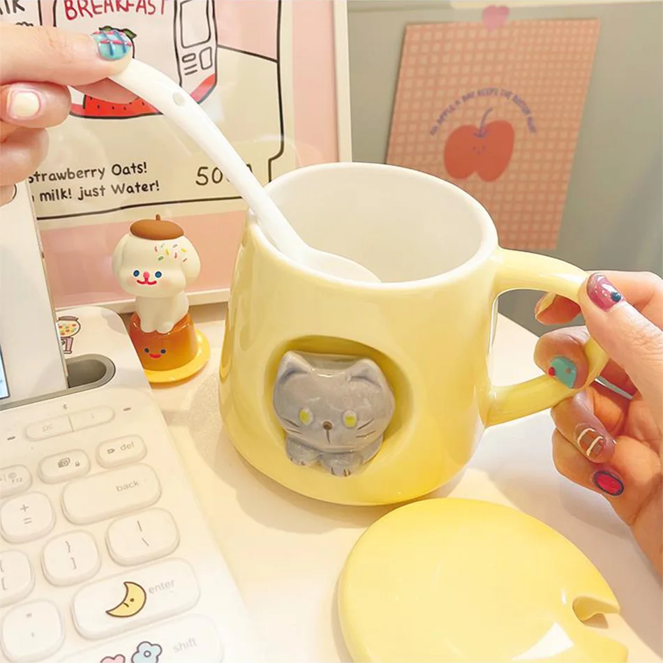 Kawaii Pastel Cat Ceramic Cup - Limited Edition
