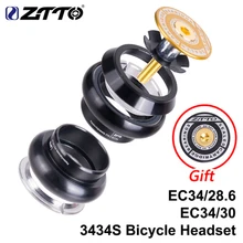 ZTTO MTB Road Bike Threadless Headset 34mm EC34 CNC 1 da coluna de direcção-1/8 28.6 Garfo Tubo Reto 34 threadless Headset 3434 S