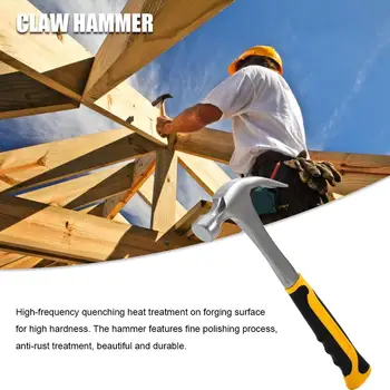 

Claw Hammer 16oz Multifunctional One-piece High Carbon Steel Forged Hammers With Non-slip Handle Nailing Tool For Woodworking