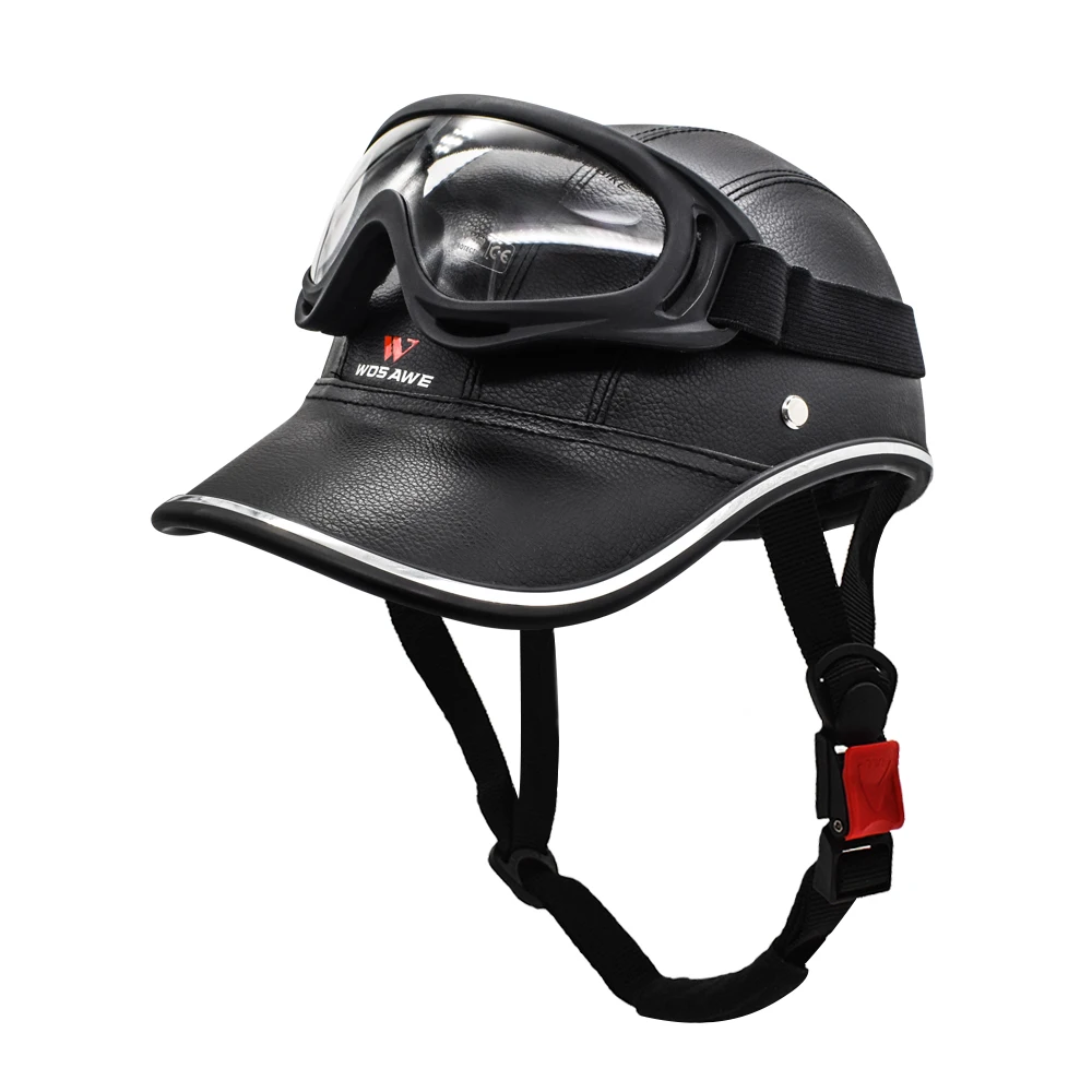 WOSAWE велосипедный шлем немецкая кожа Винтаж Casco мотоциклетный открытый шлем ретро Половина шлем Чоппер Велосипед пилот мотоциклетный шлем