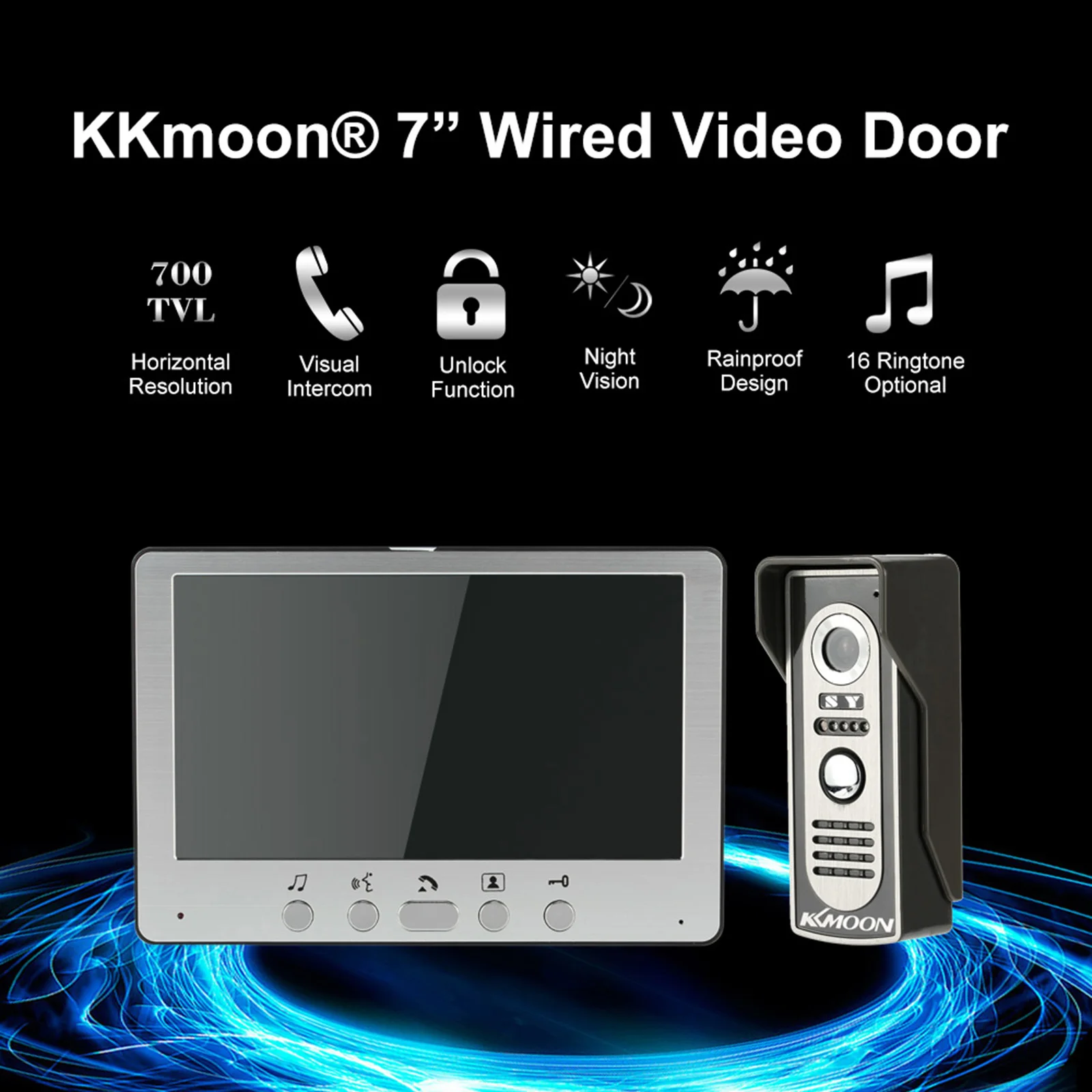 KKmoon 7 &quotПроводной видео-телефон двери Системы визуальное вызывное устройство